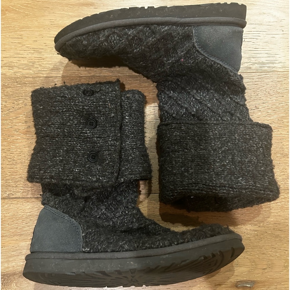 UGG Australia Womens Lattice Cardy Gray Knit boots